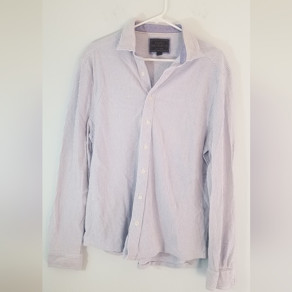 Jos. A. Bank Reserve Button Down Collared Pinstripe Shirt Business Casual Size L - Picture 1 of 4
